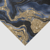 Elegante Navy Blue & Gold Glitter Agaat Verjaardag Tissuepapier (Detail)