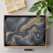 Elegante Navy Blue & Gold Glitter Agaat Verjaardag Tissuepapier (Geschenk)