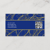 Elegante Navy Blue & Gold Luxe Makelaar Visitekaartje (Achterkant)