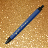 Elegante Navy Blue Gold Naam Trendy Kantoor Busine Zwarte Inkt Pen