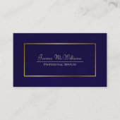 Elegante Navy Blue & Gold Professional QR-code Visitekaartje (Voorkant)
