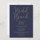 Elegante Navy Blue Gold Script Bruids Bunch Shower Kaart (Voorkant)