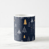 Elegante Navy Blue & Gold Tree Kerstmis Koffiemok (Center)