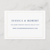 Elegante Navy Blue Gold Wedding Website Insert Kaa Informatiekaartje (Voorkant)