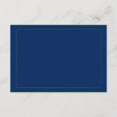 Elegante Navy Blue Gold Wedding Website Insert Kaa Informatiekaartje (Achterkant)