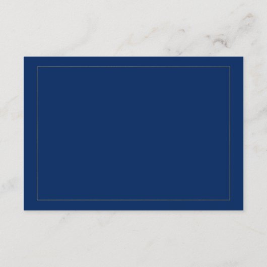 Elegante Navy Blue Gold Wedding Website Insert Kaa Informatiekaartje (Achterkant)