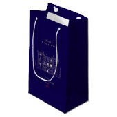 Elegante  Navy Blue kerstvakantie Klein Cadeauzakje (Voorkant Gekanteld)