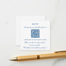Elegante Navy Blue Kleine Online RSVP QR Code