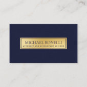 Elegante Navy Blue Leather Gold Label Professional (Voorkant)