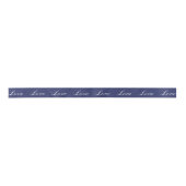Elegante Navy Blue "Love" nautische bruiloft Satijnen Lint (Voorkant)
