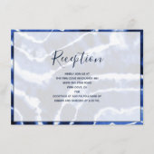 Elegante Navy Blue Marble Tie Dye bruiloft recepti Informatiekaartje (Voorkant)