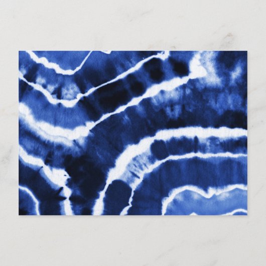 Elegante Navy Blue Marble Tie Dye bruiloft recepti Informatiekaartje (Achterkant)