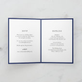 Elegante Navy Blue Monogram Moderne bruiloft (Binnen)