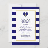 Elegante Navy Blue Nautical Wedding Vrijgezellenfe Kaart (Voorkant)