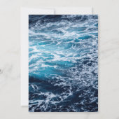 Elegante Navy Blue Ocean Waves Beach Wedding Kaart (Achterkant)