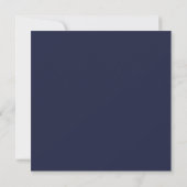Elegante Navy Blue Onderschrift Trouw Kaart (Achterkant)