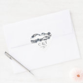 Elegante Navy Blue Pearl Waterverf Modern Wedding Hart Sticker (Envelop)
