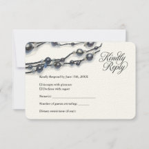 Elegante Navy Blue Pearl Waterverf Modern Wedding