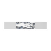 Elegante Navy Blue Pearl Waterverf Modern Wedding Uitnodigingen Wikkel (Vlak)