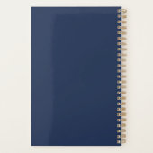 Elegante Navy Blue Roos Gold Niet gedateerd 2025 Planner (Achterkant)