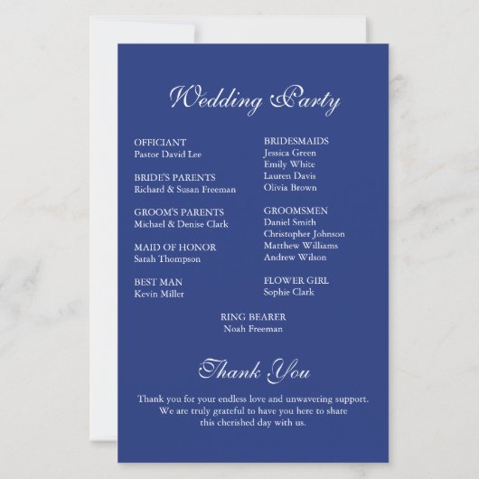 Elegante Navy Blue Rozen & Silver Glitter Wedding (Achterkant)