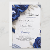 Elegante Navy Blue Rozen & Silver Glitter Wedding (Voorkant)