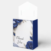 Elegante Navy Blue Rozen & Silver Glitter Wedding Bedankdoosjes (Geopend)