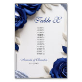 Elegante Navy Blue Rozen & Silver Glitter Wedding Kaart (Achterkant)