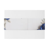 Elegante Navy Blue Rozen & Silver Glitter Wedding Uitnodigingen Wikkel (Achterkant Voorbeeld)