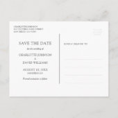 Elegante Navy Blue rustieke bruiloft Save the Date Aankondigingskaart (Achterkant)