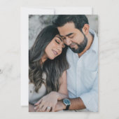 Elegante Navy Blue Snowflake twee foto's bruiloft Save The Date (Achterkant)