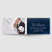 Elegante Navy Blue Sparkle Wedding Gastenboek (Volledig)