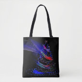 Elegante Navy Blue Starry kerstboom Tote Bag (Voorkant)