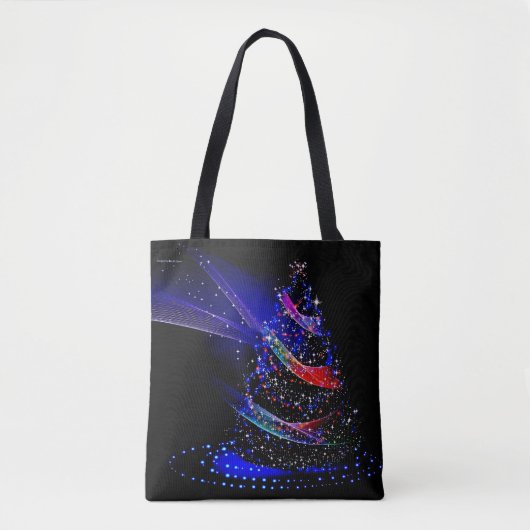 Elegante Navy Blue Starry kerstboom Tote Bag (Voorkant)