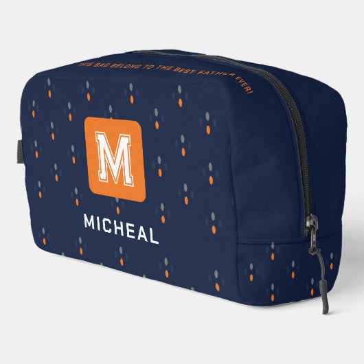 Elegante Navy Blue Toilettas voor Heren/Vader Toilettasje (Rechterhoek)