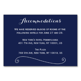 Elegante Navy Blue Trouwaccommodatiekaarten Kaart