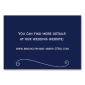 Elegante Navy Blue Trouwaccommodatiekaarten Kaart (Achterkant)