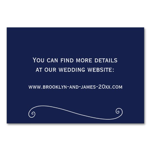 Elegante Navy Blue Trouwaccommodatiekaarten Kaart (Achterkant)