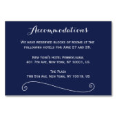 Elegante Navy Blue Trouwaccommodatiekaarten Kaart (Voorkant)