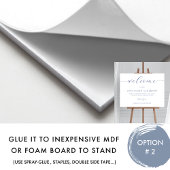 Elegante Navy Blue Unplugged Wedding Welkomstbord Poster