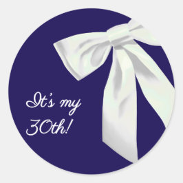 Elegante Navy Blue Verjaardag Stickers met White B