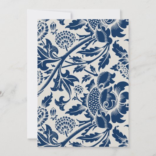 Elegante Navy Blue Verjaardagsfeestuitnodiging Kaart (Achterkant)