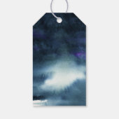 Elegante Navy Blue Waterverf | Bedankt voor je fav Cadeaulabel (Achterkant)