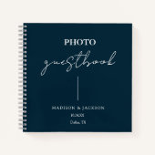 Elegante Navy Blue Wedding Guestbook Notitieboek (Voorkant)