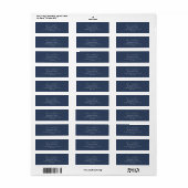 Elegante Navy Blue Wedding Retour Adres Label (Full Sheet)