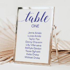 Elegante Navy Blue Wedding Seating Chart Kaarten