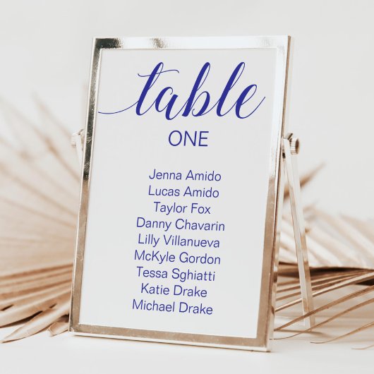 Elegante Navy Blue Wedding Seating Chart Kaarten