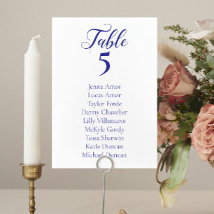 Elegante Navy Blue Wedding Seating Chart Kaarten