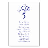 Elegante Navy Blue Wedding Seating Chart Kaarten (Achterkant)