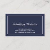 Elegante Navy Blue Wedding Website Informatiekaartje (Voorkant)